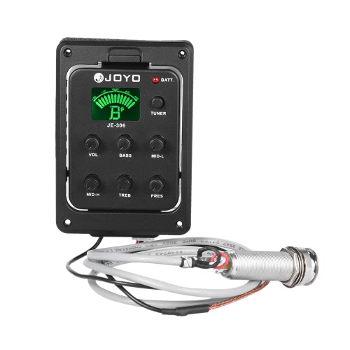 JOYO JE-306 Equalizzatore a 5 bande EQ Chitarra acustica Sistema di sintonizzazione preamplificatore a piezo con display LCD