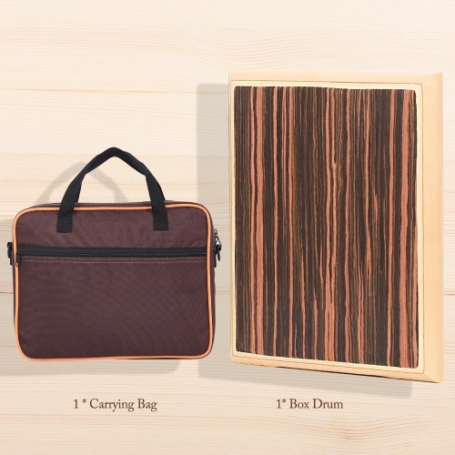 ammoon Compact Travel Box Drum Cajon Flat Hand Drum Percussion Instrument with Adjustable Strings Carrying Bag 