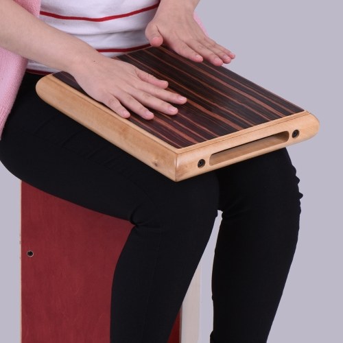 ammoon Compact Travel Box Drum Cajon Flat Hand Drum Percussion Instrument with Adjustable Strings Carrying Bag 