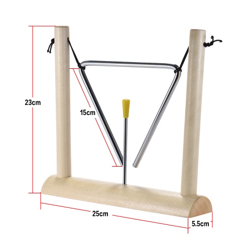 

6 inch Triangle with Wood Stand Percussion Rhythm Musical Educational Teaching Instrument Toy for Children Student