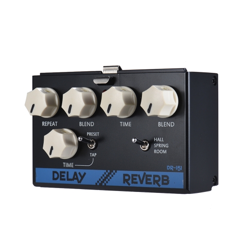 BIYANG LiveMaster Serie DR-151 Digitales Delay + Reverb Gitarren Effektpedal Modul mit Tap Tempo Funktion True Bypass