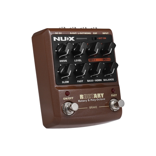 NUX ROCTARY FORCE 2-in-1 Rotary Speaker Simulator & Polyphonic Octave Guitar Effect Pedal True Bypass