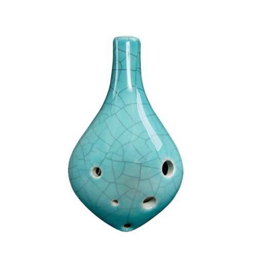 

6 Holes Ceramic Ocarina Alto C Wine Bottle Style Hand Painted Musical Instrument with Lanyard Music Score For Music Lover and Learner