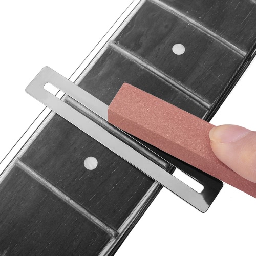 

2pcs нержавеющей стали Накладка Guard Protector & 2pcs бас-гитары шеи Fretwire Польское Очистка Beam камень Stander Luthier Tool S