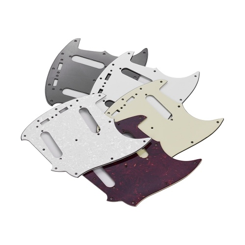 

3 Ply PVC Electric Guitar Pickguard с 2 одиночными отверстиями для снятия катушки для Fender Mustang MG69 Запасная часть для гитары Black