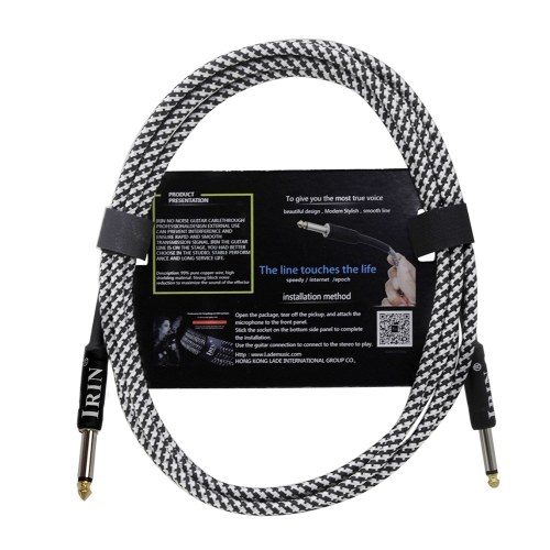 

Electric Guitar Bass Cable Musical Instrument Audio Cable 1/4 Inch to 1/4 Inch TS Straight Plugs, 3 Meters/ 10 Feet