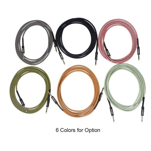 

Electric Guitar Bass Cable Musical Instrument Audio Cable 1/4 Inch to 1/4 Inch TS Straight Plugs, 3 Meters/ 10 Feet