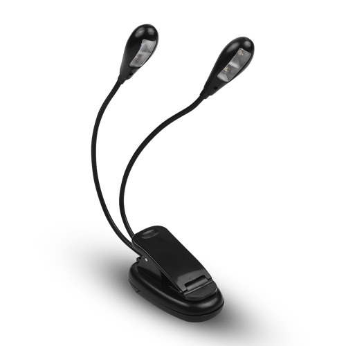 

Dual Arms Music Stand Light LED Clip On Reading Lights Eye Protecting Lamp for Playing Piano Guitar Erhu Violin Musical Instrument Accessory Black