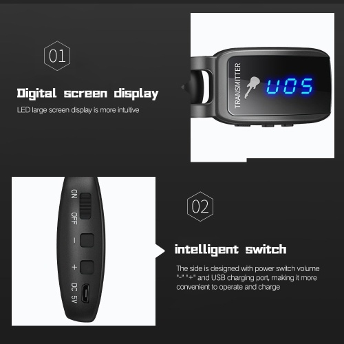 Wireless Guitar System Rechargeable Guitar Transmitter Receiver Set Electric Guitar Bass Pick Up 