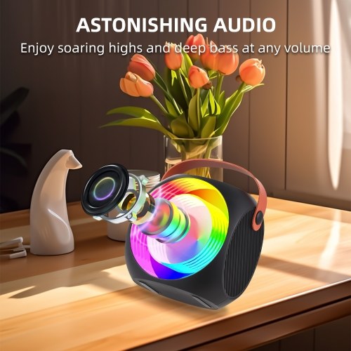 L2 Mini Karaoke Machine Wireless Microphone and Speaker Set with 2 Microphone LED Color Light 