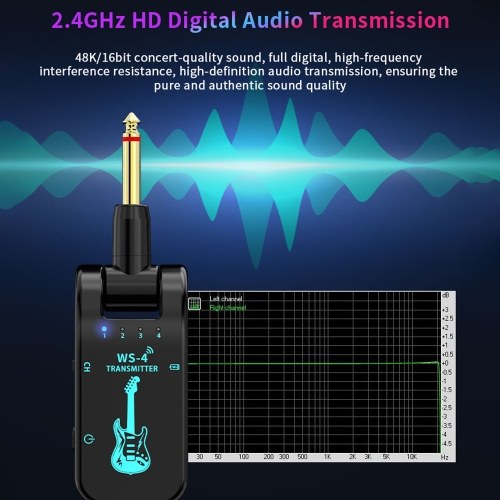 WS-4 2.4G Wireless Guitar System with Rechargeable Transmitter and Receiver 