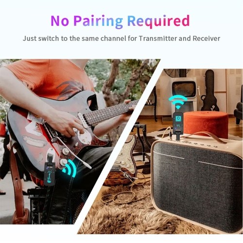 WS-4 2.4G Wireless Guitar System with Rechargeable Transmitter and Receiver 