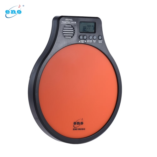 eno DEM-40 Multifunction 3 in 1 Portable Electric Digital Practice Drum Pad with Metronome / Counting / Speed Detection Mode White