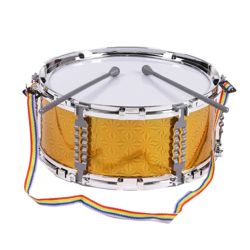 Colorful Jazz Snare Drum Musical Toy Percussion Instrument with Drum Sticks Strap for Children Kids