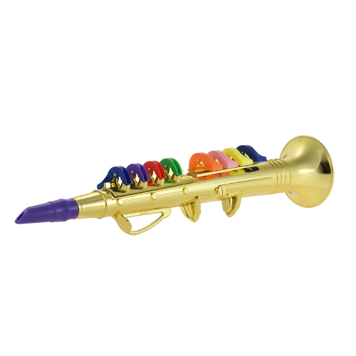 Musikinstrument Spielzeug Straight Saxophon mit 8 farbigen Tasten für Kinder Kinder