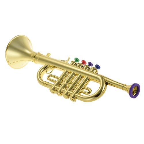 

Toy Trumpet with 4 Colored Keys Musical Instrument Gift for Kids Children