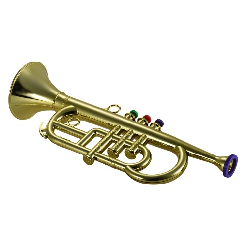 

Trumpet Music Wind Instrument 3 Keys Trumpet Kids Toys Gold Electroplating Plastic Decoration