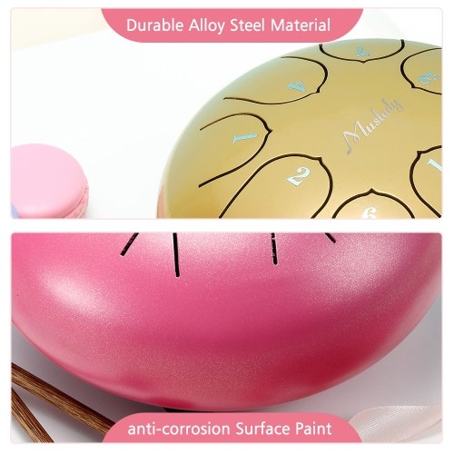 

Muslady 6 Inch Mini Steel Tongue Drum