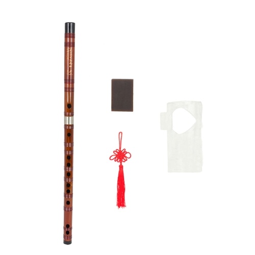 

Key of G Flute Bitter Bamboo Dizi Traditional Chinese Handmade Woodwind Instrument with Storage Bag Chinese Knot for Children Adults Beginners