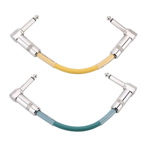 

Joyo CM-11 2pcs Colorful Guitar Cables with 1/4 Inch 6.35mm Right Angle Plug Connect Effect Pedal for Electric Guitar Color Randomly Delivered