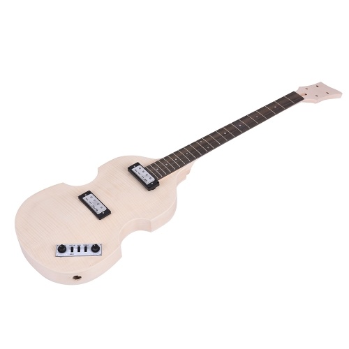 Second Hand Unfinished DIY Electric Bass Guitar Kit Basswood Body Maple Neck Rosewood Fingerboard