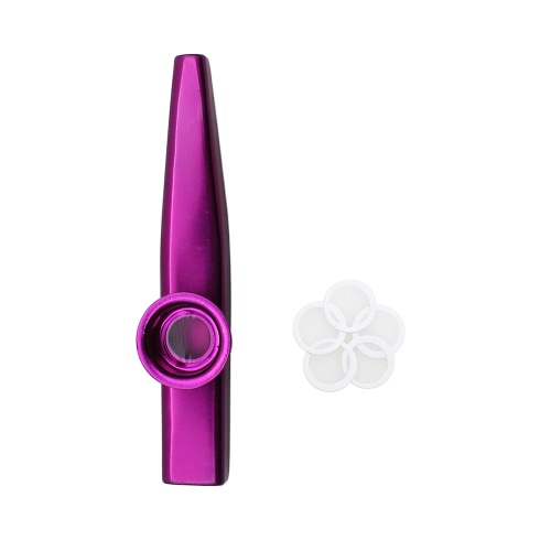 

Kazoo Aluminum Alloy Metal with 5pcs Flute Diaphragm Gift for Kids Music Lovers