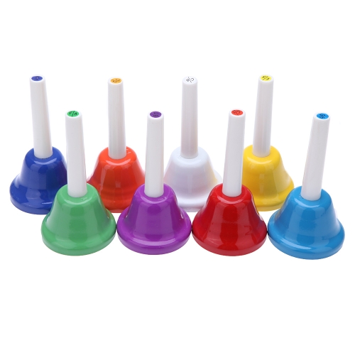 

Handbell Hand Bell 8-Note Metal Colorful Kid Children Musical Toy Percussion Instrument
