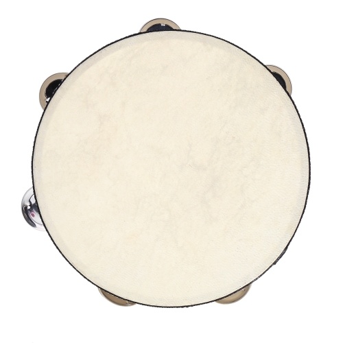 

Second Hand 8" Hand Held Tambourine Drum Bell Birch Metal Jingles Percussion Musical Educational Toy Instrument for KTV Party Kids Games