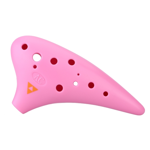 12 Holes Plastic Ocarina Flute Alto C Musical Instrument with Music Score for Music Lover and Beginner