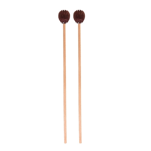 

1 Pair Marimba Mallets Medium Hard with Yarn Head Beech Wood Handle