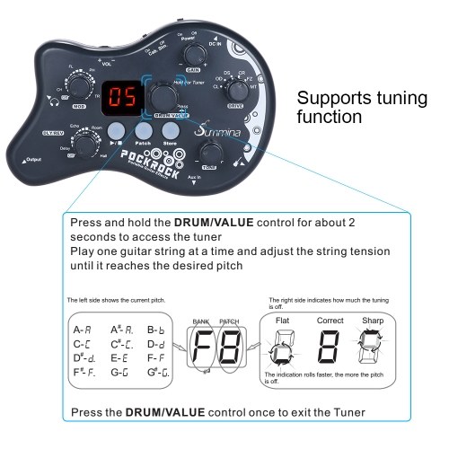 summina  PockRock Portable Guitar Multi-effects Processor Effect Pedal  with Power Adapter 