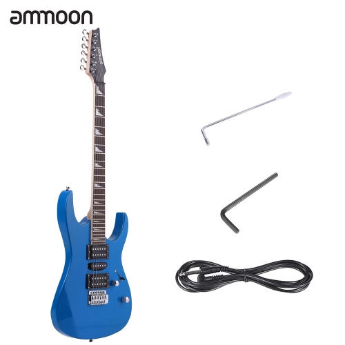 

ammoon 38" Electric Guitar 6 String Solid Wood Basswood Body Maple Neck Rosewood Fretboard 24 Frets with 6.35mm Cable