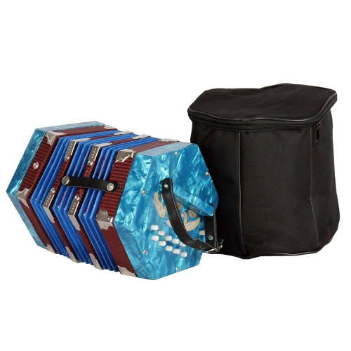 Fisarmonica a fisarmonica a 20 bottoni a 20 ance stile antracite con borsa per il trasporto