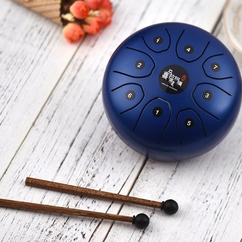 

5.5 Inch Mini 8-Tone Steel Tongue Drum C Key Percussion Instrument Hand Pan Drum with Drum Mallets Carry Bag