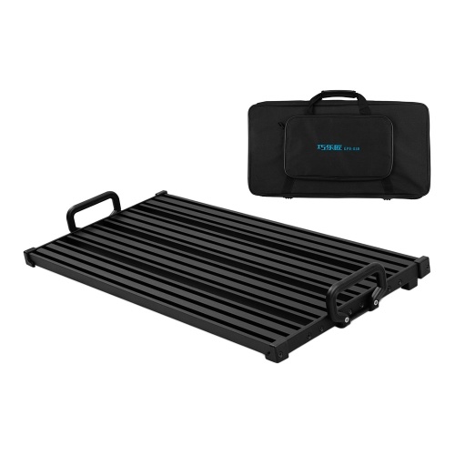 Portable Guitar Effect Pedal Board Pedalboard Aluminum Alloy with Carry Bag, L Size