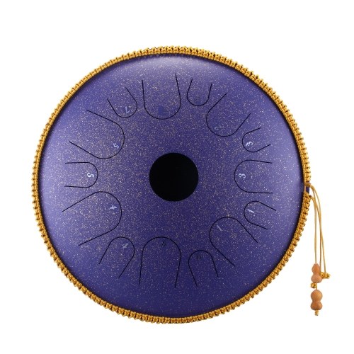 Tamburo per padella a percussione manuale a tono in tono C in lega di 14 pollici 14 note con bacchette in ebano