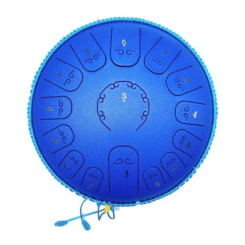 

14 inch 15-Tone Carbon Steel Tongue Drum Mini Hand Pan Drums with Drumsticks Percussion Musical Instruments