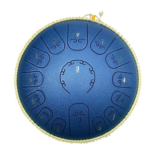 

14 inch 15-Tone Carbon Steel Tongue Drum Mini Hand Pan Drums with Drumsticks Percussion Musical Instruments