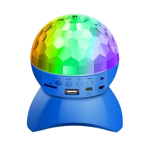 

muslady Wireless BT Music Speaker Colorful LED Crystal Rotating Ball Light
