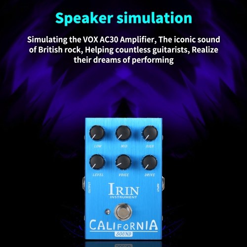 IRIN Mini Guitar Effect Pedal VOX AC30 Speaker Simulator Cabinet Simulator Guitar Effector Pedal  - AC Tone Sound (Blue) 