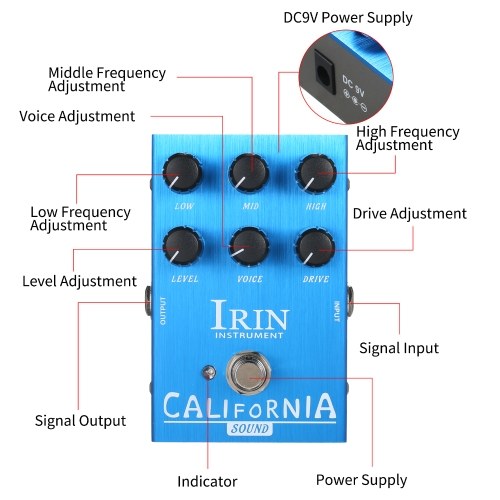 IRIN Mini Guitar Effect Pedal VOX AC30 Speaker Simulator Cabinet Simulator Guitar Effector Pedal  - AC Tone Sound (Blue) 