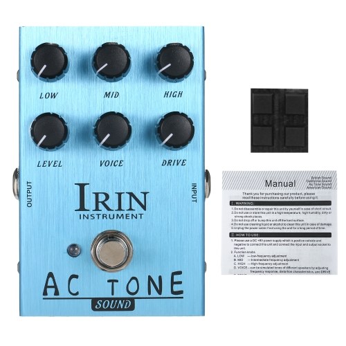 IRIN Mini Guitar Effect Pedal VOX AC30 Speaker Simulator Cabinet Simulator Guitar Effector Pedal - California Sound (Light Blue) 