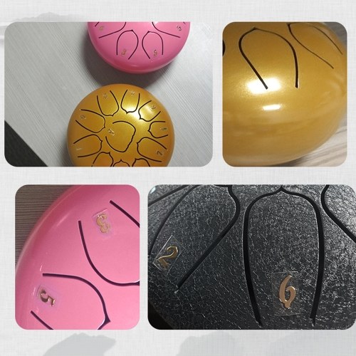 6 Inch Steel Tongue Drum 11 Notes Handpan Drum with Drum Mallet Finger Picks 