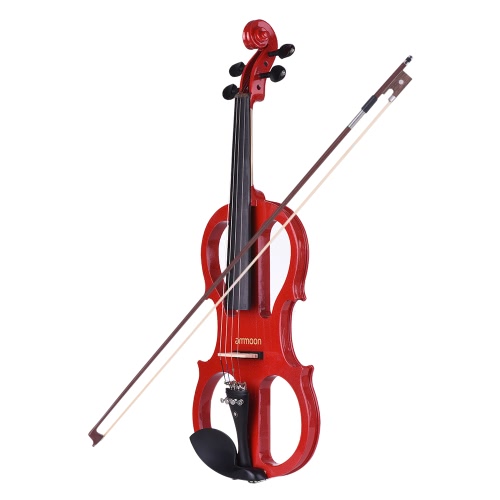 ammoon Full Size 4/4 Solid Wood Electric Silent Violin Fiddle Style-1