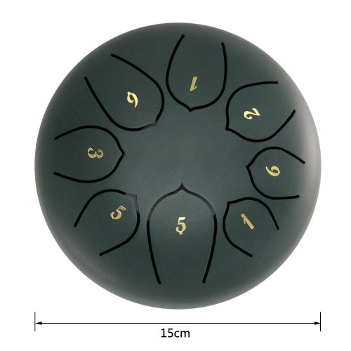 

6in Percussion Drum 8-Tone Hand Pan Drums with Drumsticks Percussion Musical Instruments