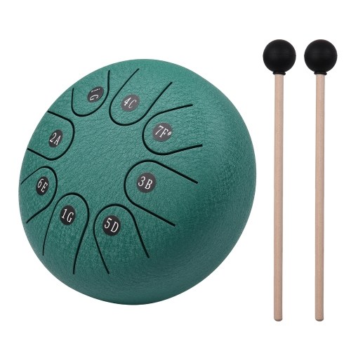 

6 inch Mini 8 Tone Steel Tongue Drum G Key Percussion Instrument Hand Pan Drum