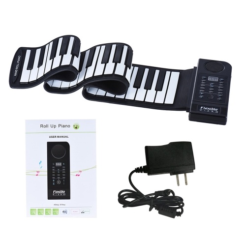 Portable Silicon 61 Keys Roll Up Piano Electronic MIDI Keyboard with Built-in Loud Speaker