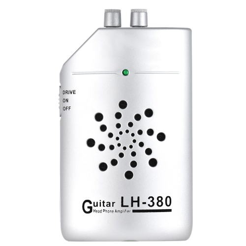 

Mini Portable Guitar Ukelele Practice Headphone Amp Amplifier Speaker with Belt Clip Silver