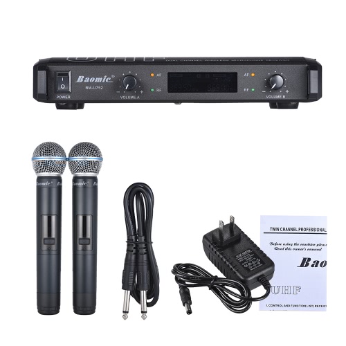 Baomic BM-U752 Professionale Dual Channel UHF Digital Wireless Sistema Palmare Microfono