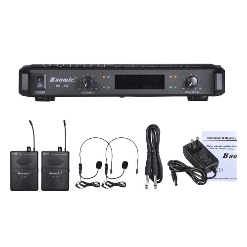 

Baomic BM-U752 Professional Dual Channel UHF Digital Wireless Headset Microphone System